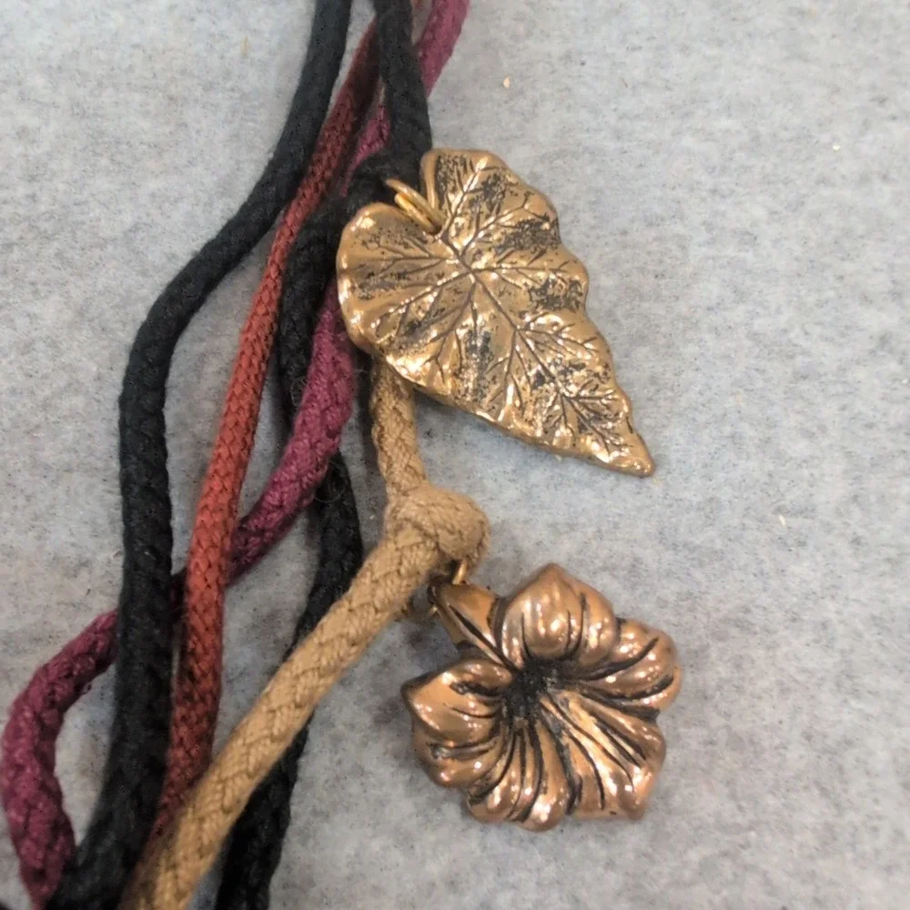 Bohemian Beaded Leaf Flower Heart‎ Charm Multi Strand Necklace - Picture 7 of 8